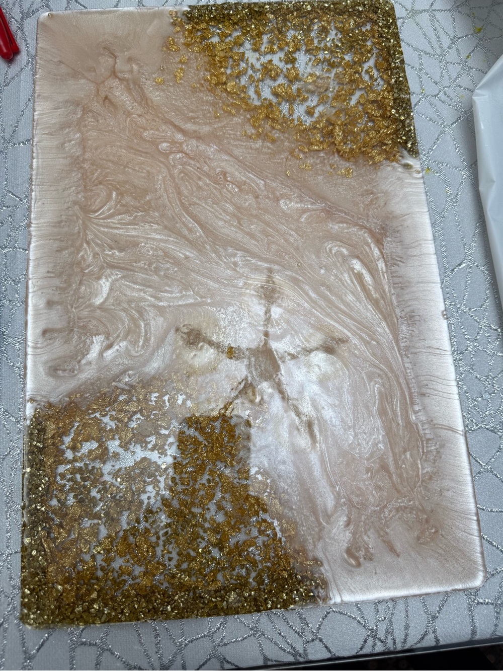 Champaign with  Gold Resin Tray